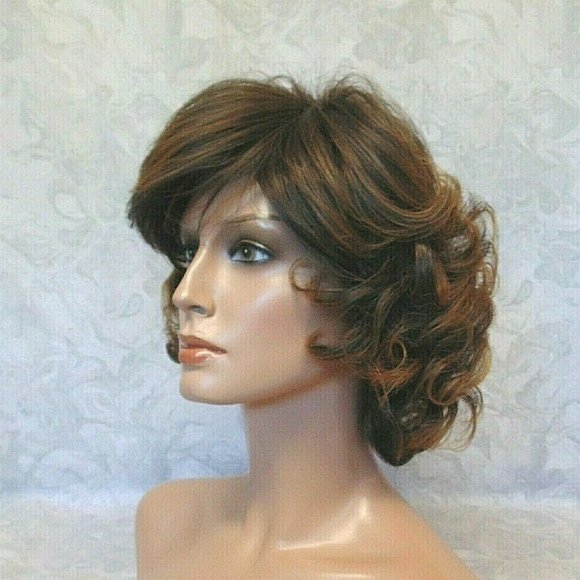 New Curly Brown/Auburn Tipped Heat Resistant Wig main image 12